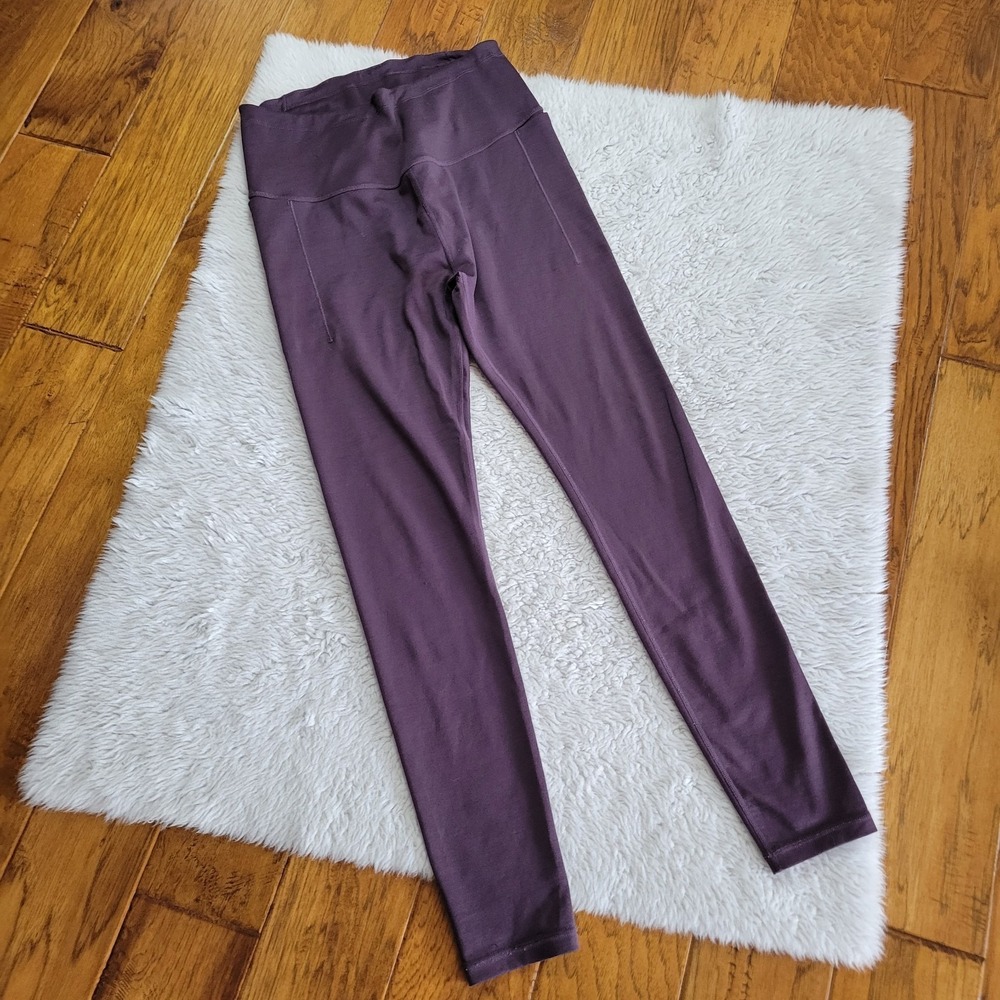 Ridge Merino Wool Blend Leggings Women's XL Purple Baselayer Hiking Medium
